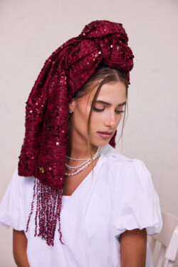 ⁦מטפחת טרופי-אדום- לונג⁩ – תמונה ⁦6⁩